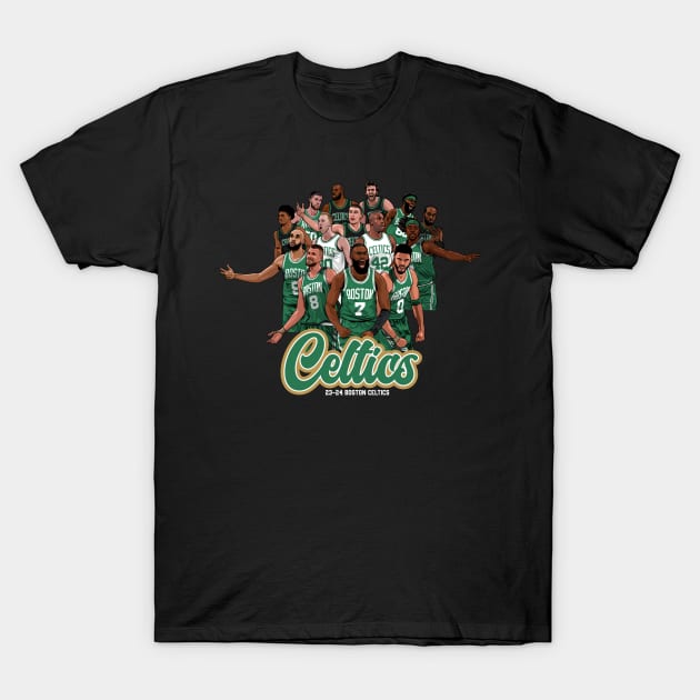 BOSTON CELTICS 2023-24 ROSTER T-Shirt by origin illustrations